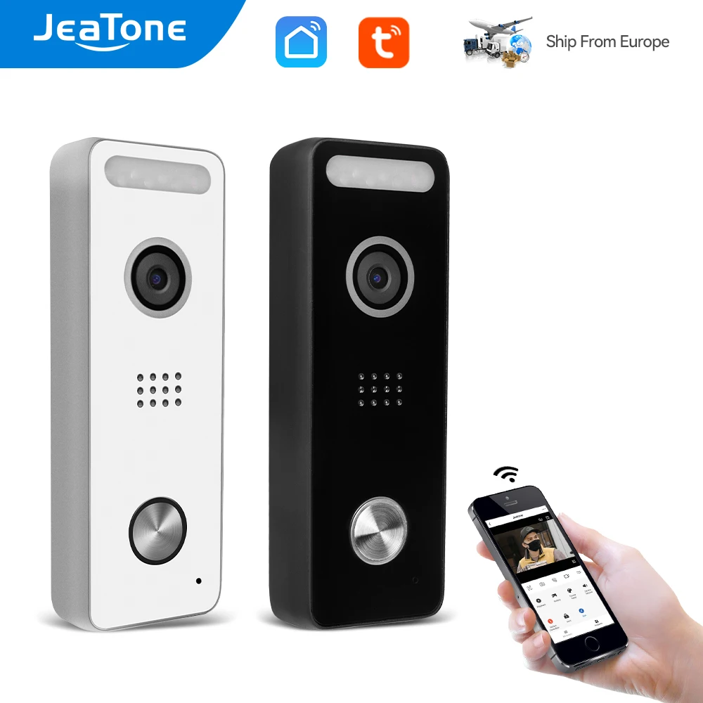 JeaTone Tuya WiFi Video Doorbell 1080P Home Outdoor Door Bell Camera POE IP Viedo Intercom Remote Unlock Control on Mobile Phone jeatone wifi ip video door phone video intercom 7 touch screen 960p remote unlock code keypad rfic card access control system