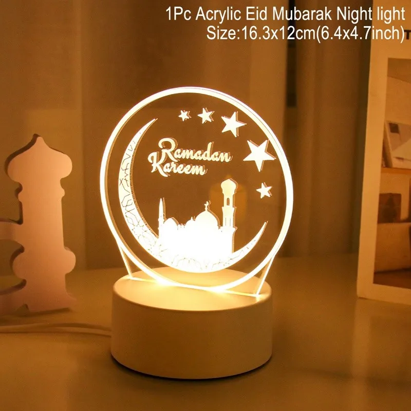 Compre Islam Musulmán Retro 2024 Eid Mubarak Ramadán Eid Lámparas De Viento  Noche Luces Led Linternas Decoraciones Para La Decoración Del Hogar Adornos  y Eid Ramadán Mubarak de China por 2.3 USD