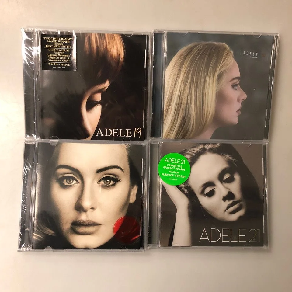 

Classic Adele Adkins Music CD 19 21 25 30 Album 4Pcs Compact Disc Cosplay Walkman Car CD Player Soundtrack Box Collection Gifts