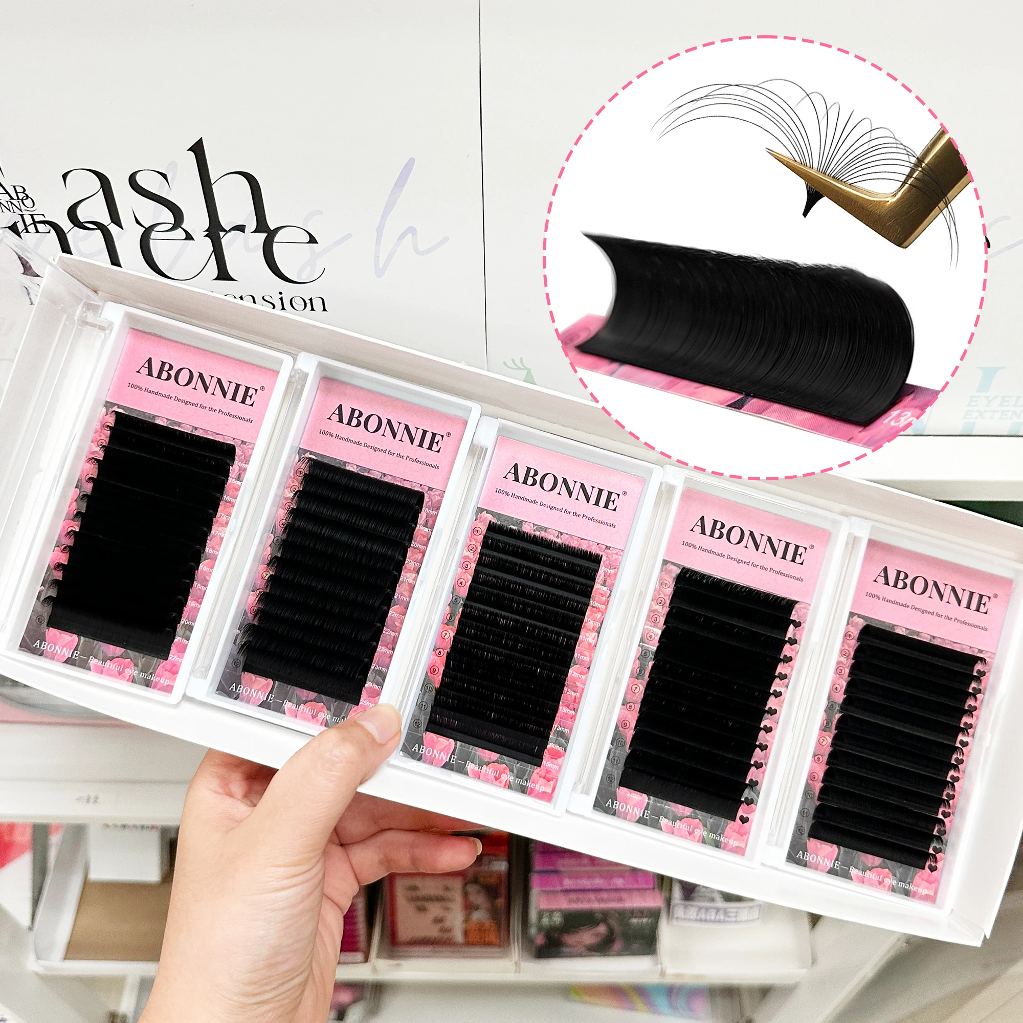 ABONNIE Matte Black Easy Fan Lashes for Glamour