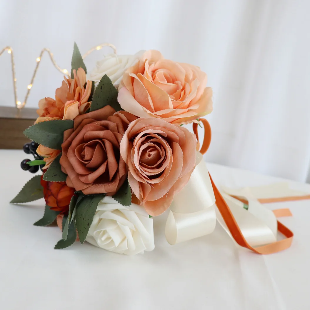 Vintage Bridal Wedding Bouquets Artificial Flowers Bride Holding Flowers Wedding Accessories Ramo De Novia