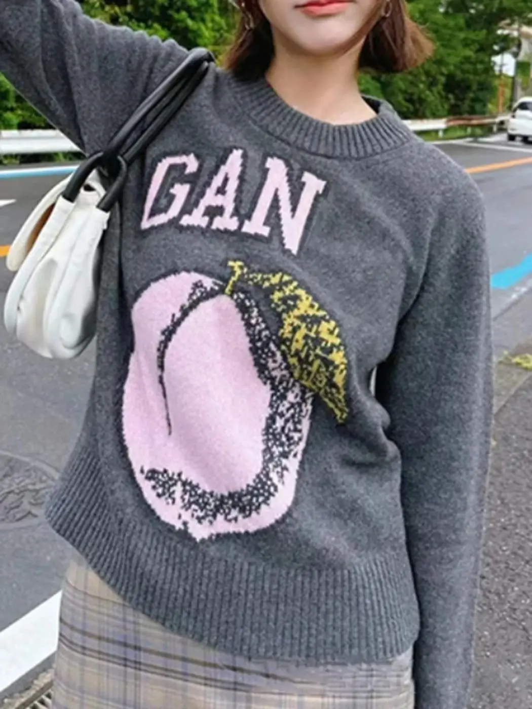

Peach Jacquard Sweaters for Women Autumn Winter Clothes 2023 Wool Fashion Pullover Streetwear Korean Sweater Jumpers Female
