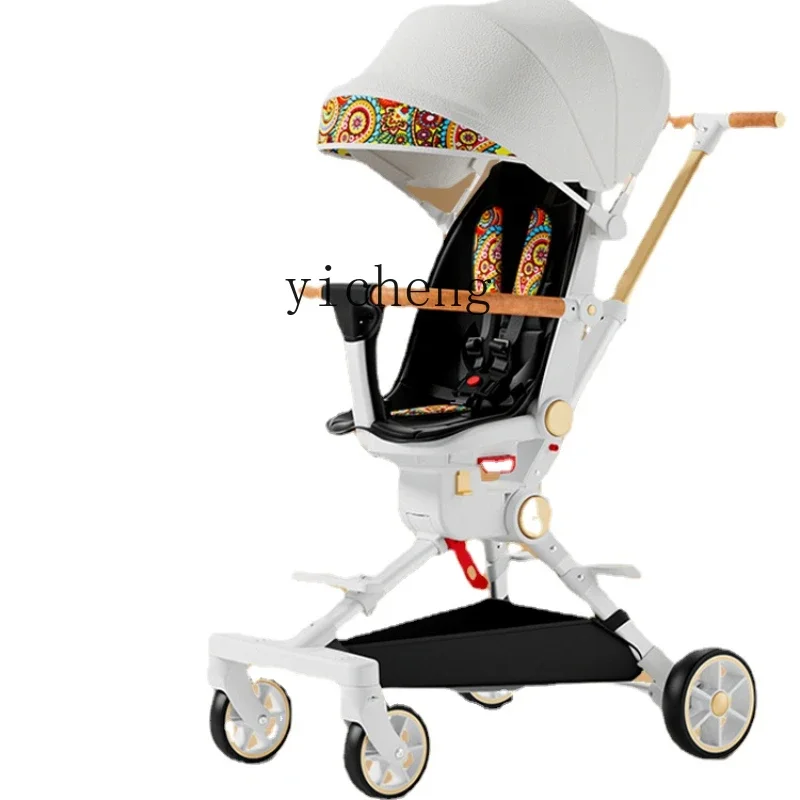 YY Stroller Walk the Children Fantstic Product Stroller Baby Can Sit and Lie Foldable with Plate