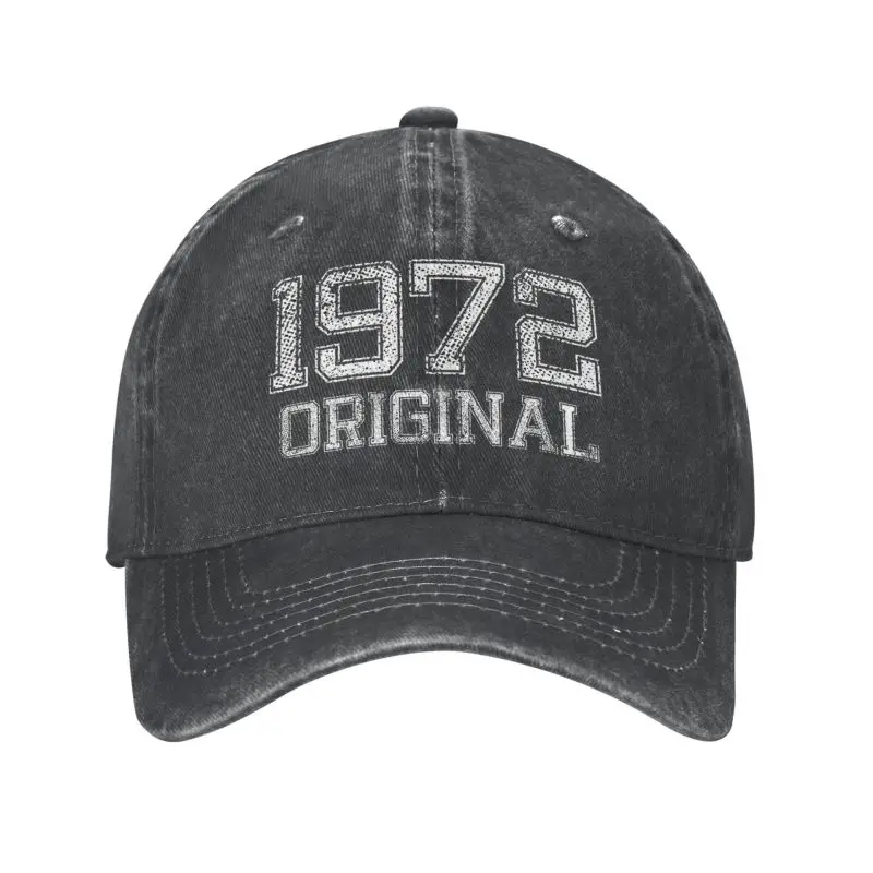 Custom Unisex Cotton Vintage Born In 1972 Original Birthday Gift Baseball Cap Adult Adjustable Dad Hat Men Women Sun Protection