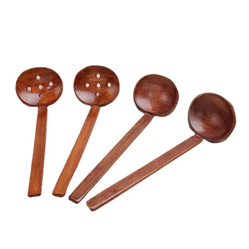 Description Picture 6 of item1Pcs Wooden Spoon Kitchen Ladles Soup Spoon Japanese Wood Serving Spoons Big Ramen Spoon Soup Noodle Hop Pot Strainer Tableware
