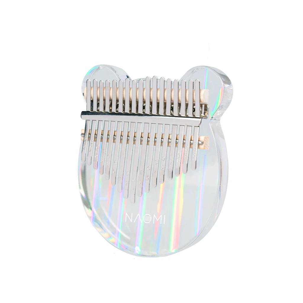 

17 Keys Kalimba Rainbow Thumb Piano Note Carved Acrylic Finger Piano Kalimba Case Hammer For Kids Adult Beginners