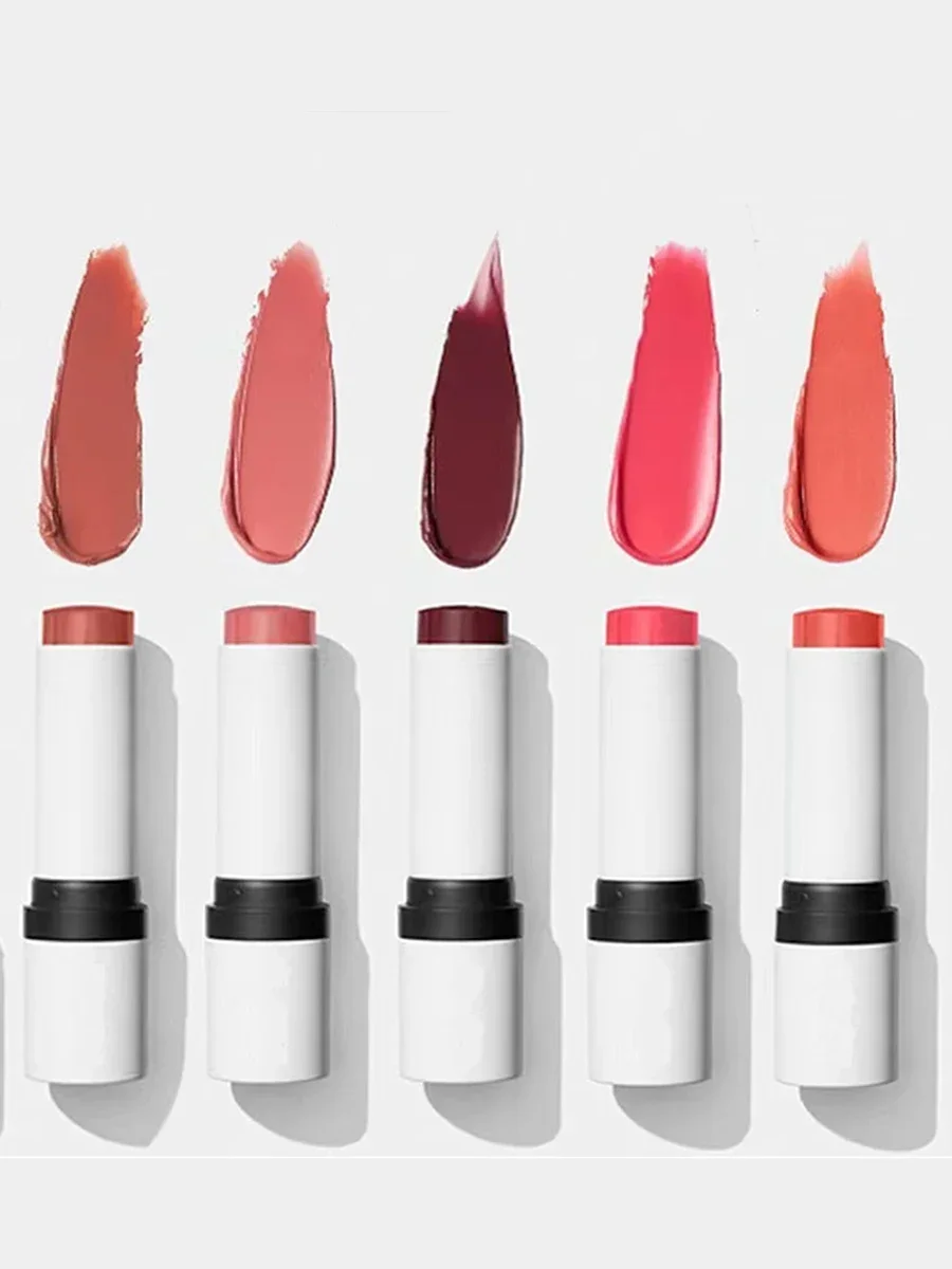 5-Color Private Label Blush Cream Stick Custom Bulk Blusher Foundation 2-in-1 Waterproof Powder Strip with Brush Head Makeup 6