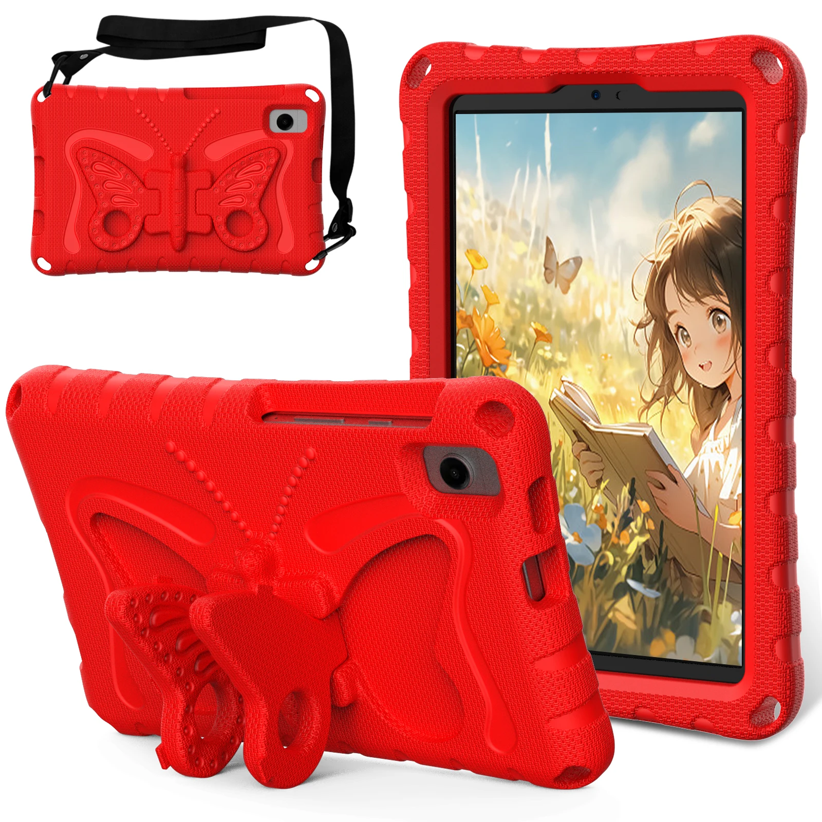 EVA Butterfly Kids Protective Tablet Case with Stand - Vibrant, Durable Cover