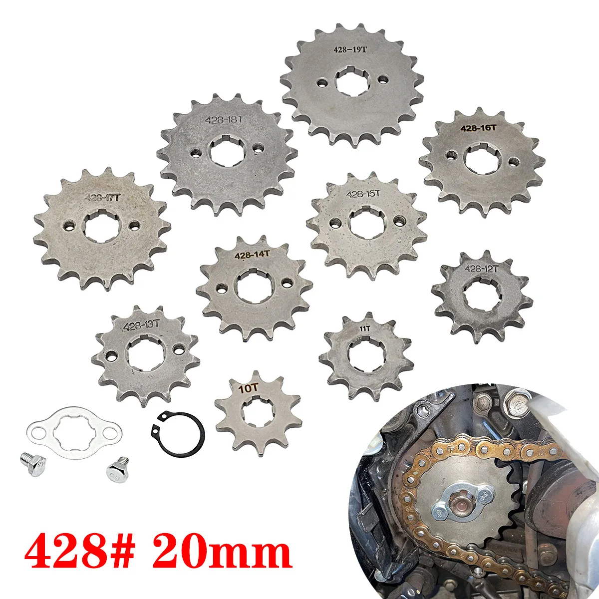 420 14T 17mm Motorcycle Front Engine Sprocket For 50cc 70cc 110cc 125cc 140cc 160cc Z50 CT70