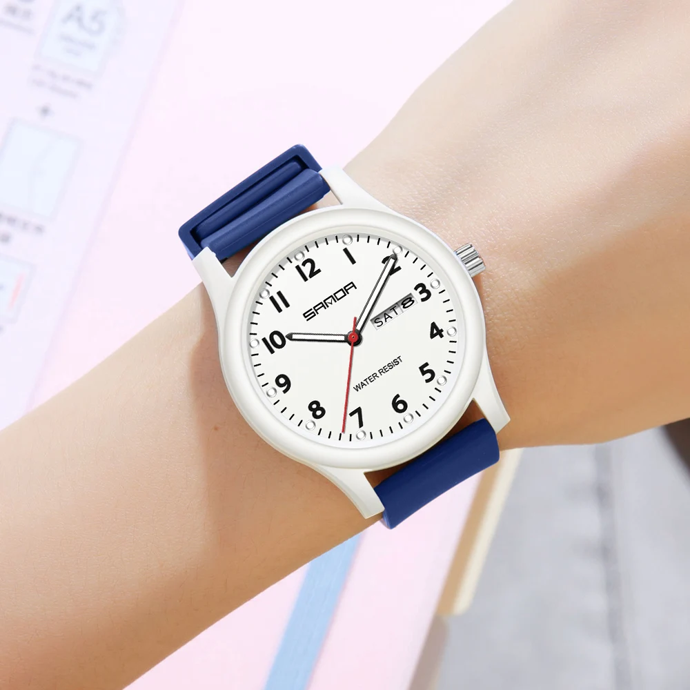 SANDA Men Watch Silicone Strap Fashion Casual Waterproof Luminous Clock Unisex Wristwatch Date Week Sport Man Watches 3