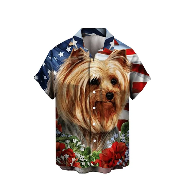 thumbnail image 1 of Camisas casuales de verano para la playa para hombre, camiseta con botones de manga corta con estampado 3D de animales, para hombre, Hemd Sommer Herren, 1 of 4