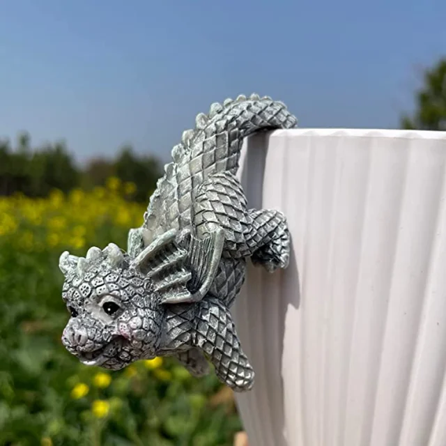 4 Csomag Ültetvényes Edény Tartó Miniatűr Dekoratív Sárkány Ültetvény És Váza Hugger Kreatív 3D Kézműves Szobor Hegymászó Dekoráció - Image 6