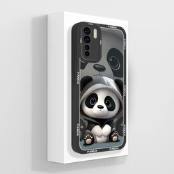 Oil Painting Camera Protection Phone Back Cover - Soft Liquid Silicone Bumpers for Oppo F15 (TYB371)