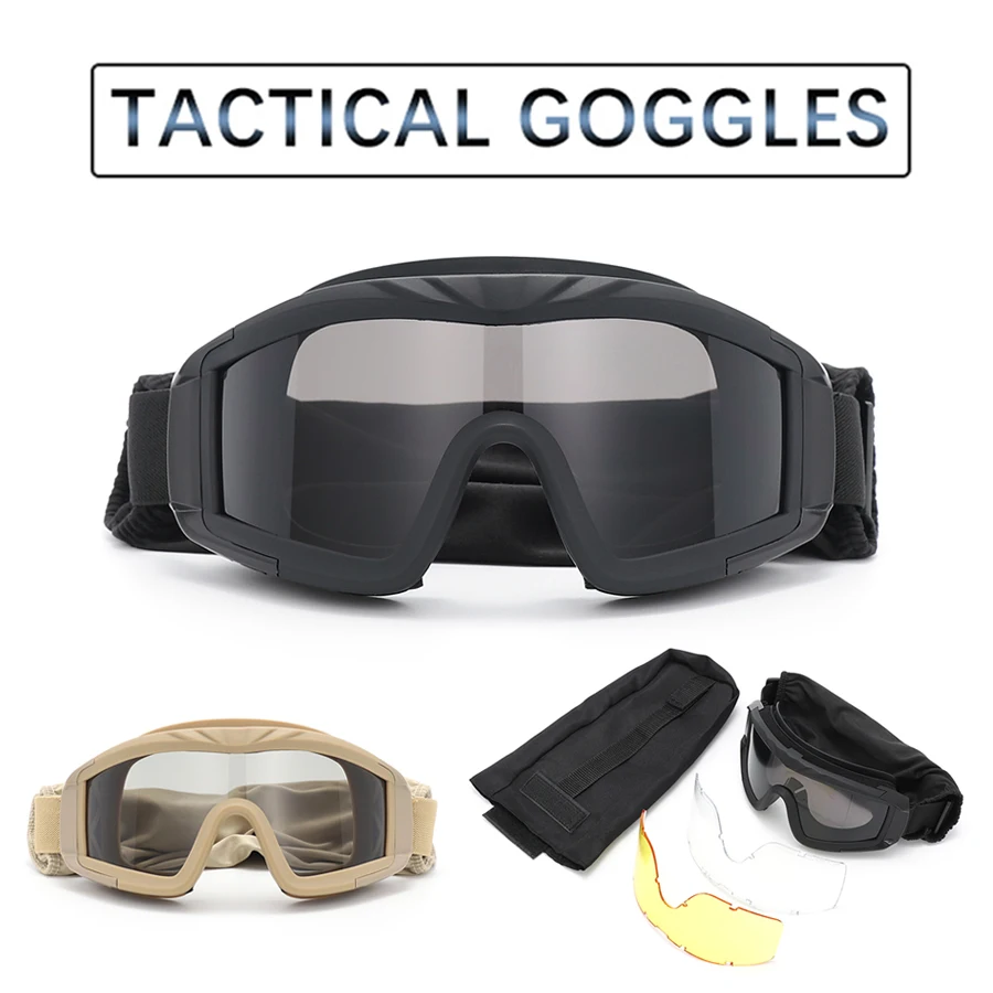 

Desert Locust Goggles, Motocross Windproof Goggles, Outdoor Explosion-proof Anti-impact Mask, Army Fan CS Tactical Equipment