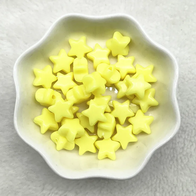 30pcs 12mm Five-pointed Star Acrylic Loose Spacer Beads for Jewelry Making DIY Handmade Clothing Accessories