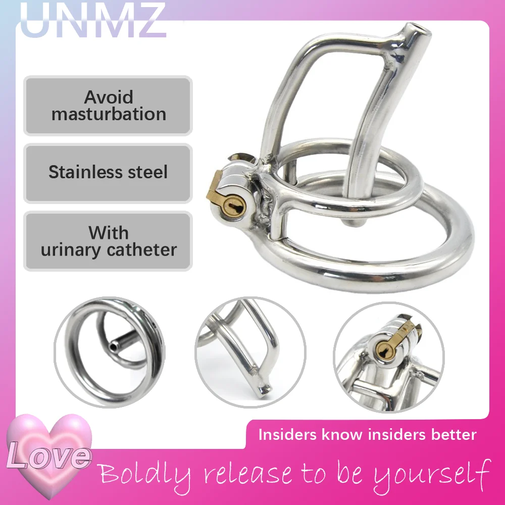Male Stainless Steel Chastity Lock Abstinence Dick Bondage Anti-cheating Penis Cage Hidden Cock Ring Gay Sex Toys Adult Sex Toy