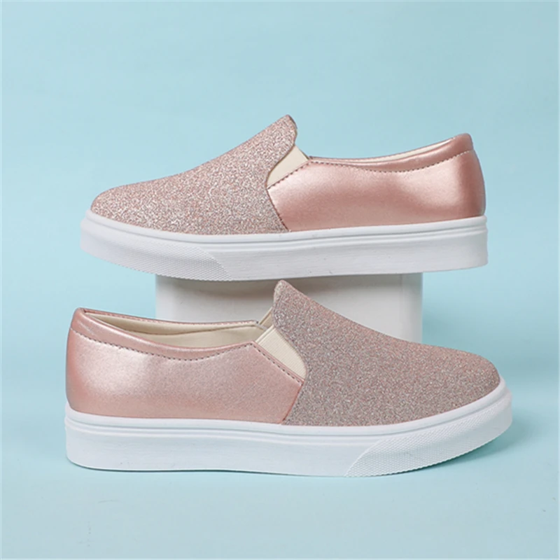 

Women's Slip-On Shoes Sneakers Flat Running Pink Casual Luxury Vulcanized Girls Comfortable Fashion Trend New Rock Bling Tennis