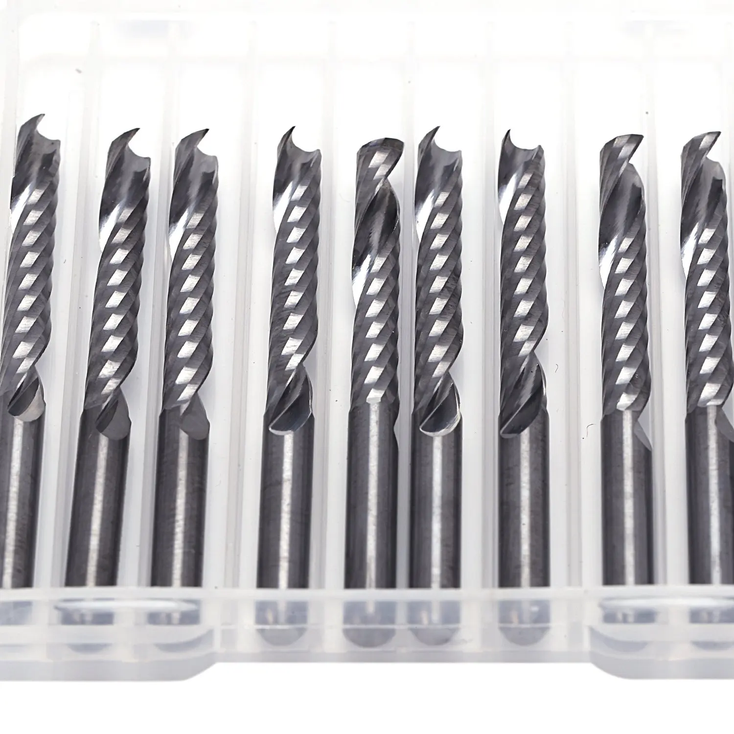 10Pcs Cnc Router Bits 3.175 X 22Mm Single Flute Spiral Carbide Cnc Router Bits Milling Cutter 6