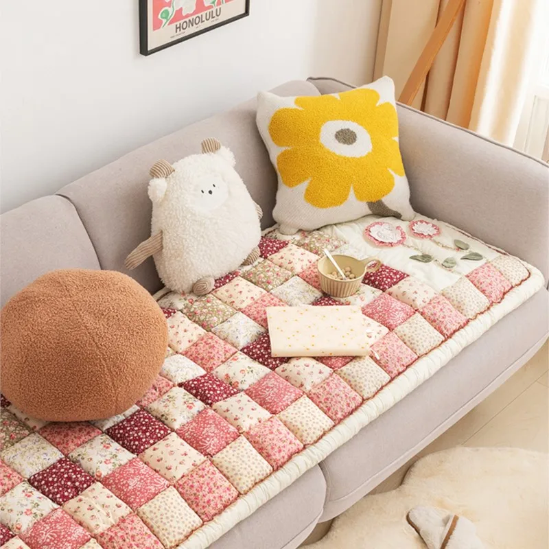 Retro To Do Old Feeling Pure Cotton Cotton Steamed Bun Sofa Cushion Cushion Non-slip Thick Cat Scratch Can Be Machine Washable 6