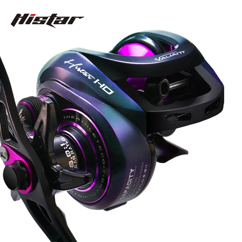 

HISTAR-Honor Long Casting Fishing Reel, 8.0:1 High Ratio, 8kg Drag Power, 4 + 1 BB, Magnetic Braking, Baitcasting