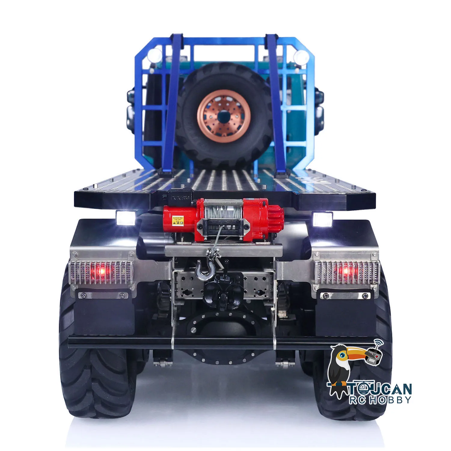 1/14 RC Crawler Rock Car 8x8 Climbing Vehicle Remoted Flatbed Truck Painted Assembled Model Lights Sounds Toys for Boys TH23197 3