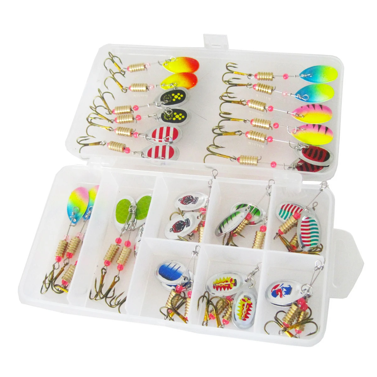 

30pcs Composite Rotating Sequin Set 30 Pieces Metal Sequin Fake Bait Bionic Bait Fishing Gear Metal Material Robust And Durable