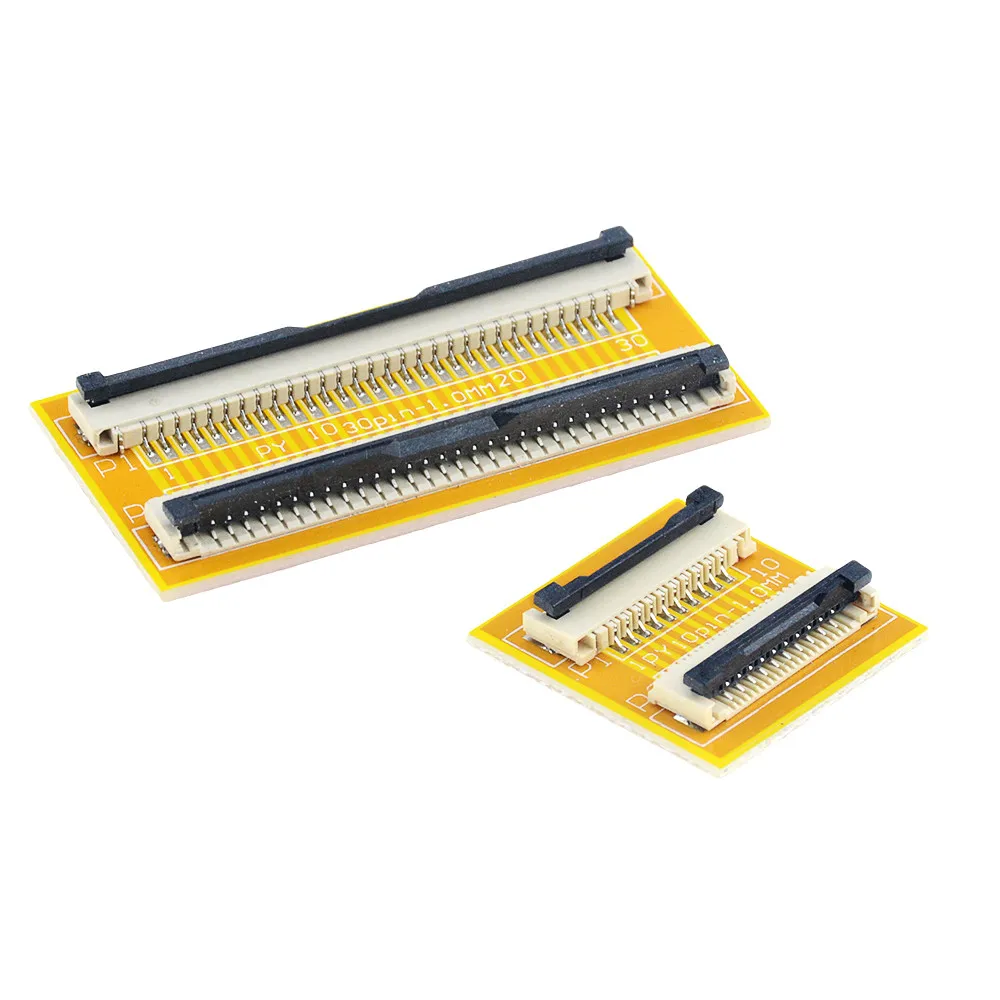 2Pcs FPC FFC Flexible Flat Cable Extension Board soft cable extension 0.5mm 1.0MM Pitch 6 8 10 12 14 20 30 40 50 PIN Connector