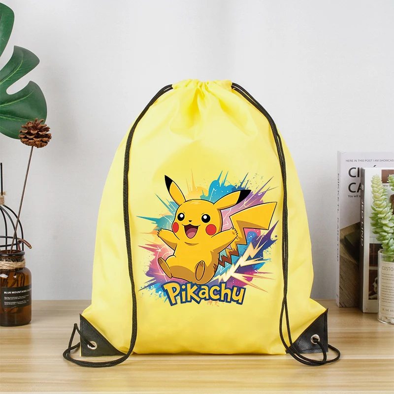 Anime Character Print Drawstring Backpack - Large Capacity Waterproof Bag
