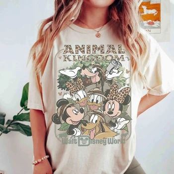 Disney Mickey and Friends Animal Kingdom Adventure Mode T-shirt "Let's Go Wild Together" Tshirt Disney Park Holiday Family Dress 1