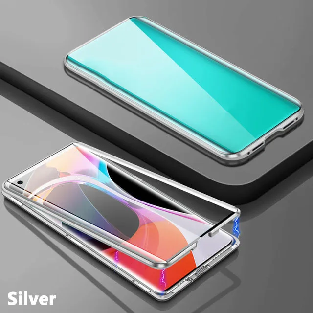 thumbnail image 1 of Funda de teléfono magnética de metal con protección total de 360 ° para Honor 90, funda de parachoques de vidrio de doble cara para Honor 70 50 20 Pro 9X 8X, 1 of 5