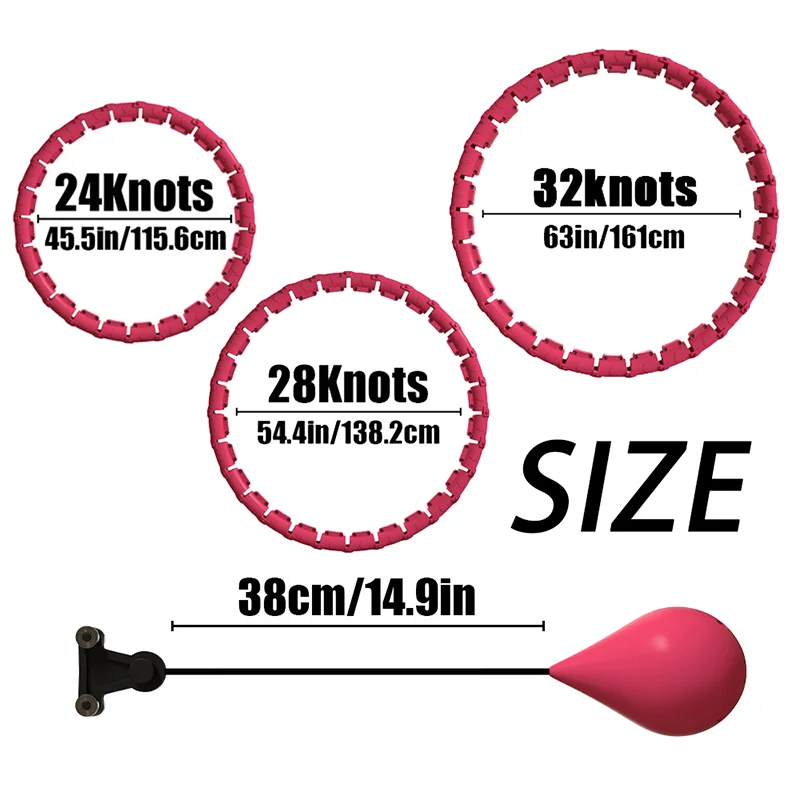 Fitness Hoop Adjustable Weighted Exercise Hoops for Adults Smart Exercise Plus Size Detachable Knots for Weight Loss