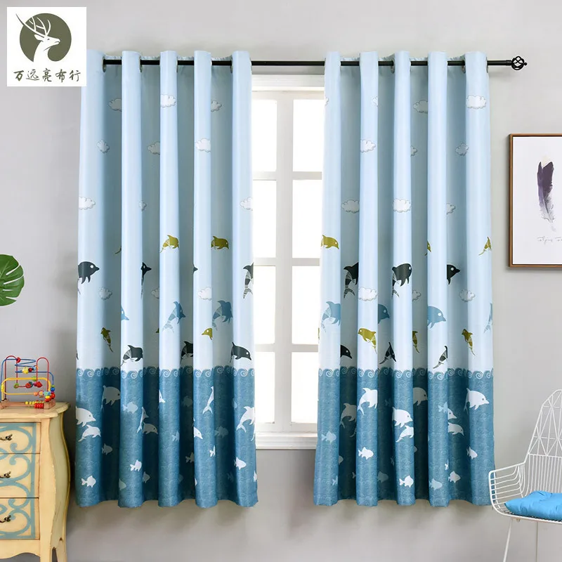 

Light Blocking Curtains Fabric Short Curtains Bay Windows Partition Doors Curtains for Living Dining Room Bedroom