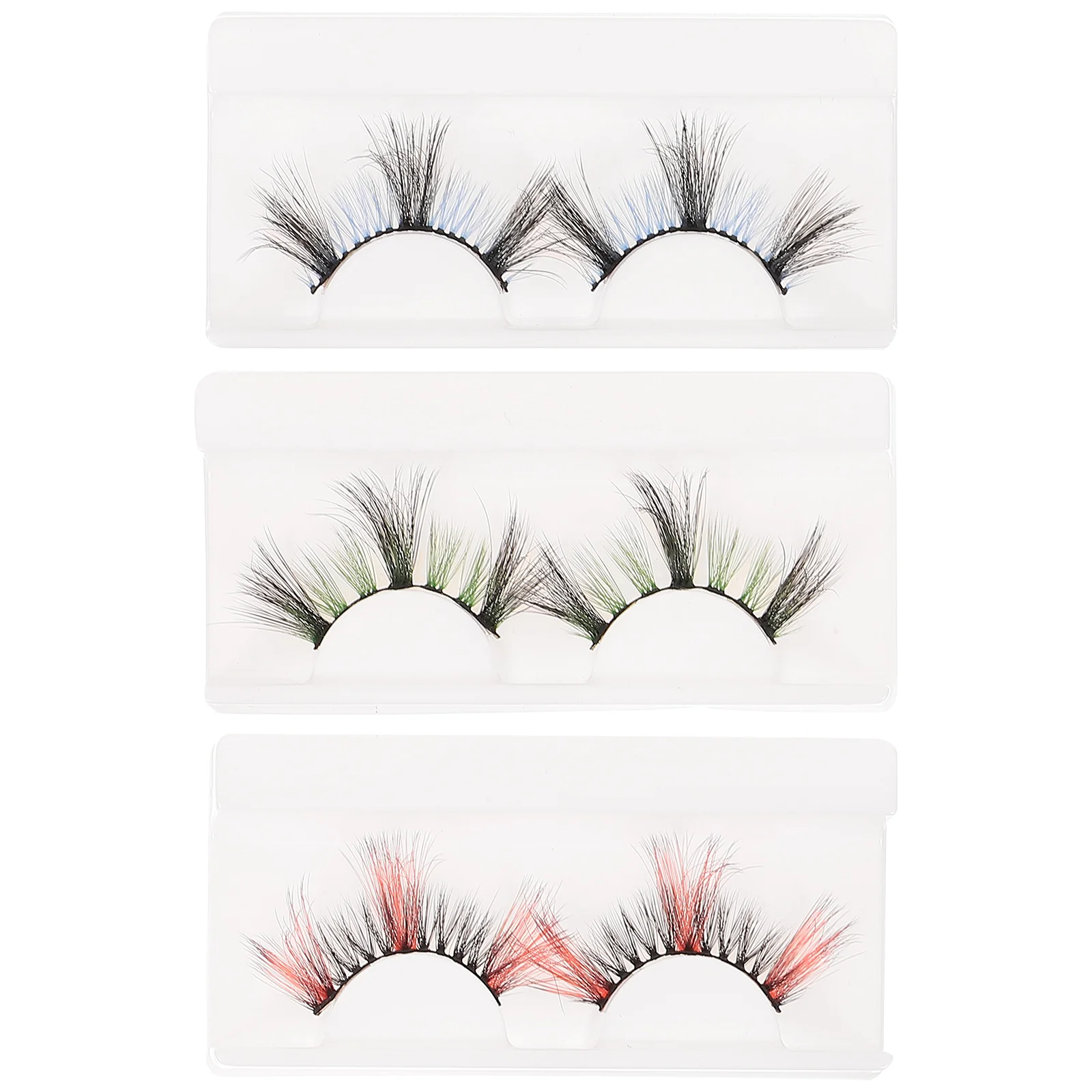 

3 Pairs Eyelash Set Fluffy False Eyelashes Cosplay Full of Fake for Party Fiber Colored Miss