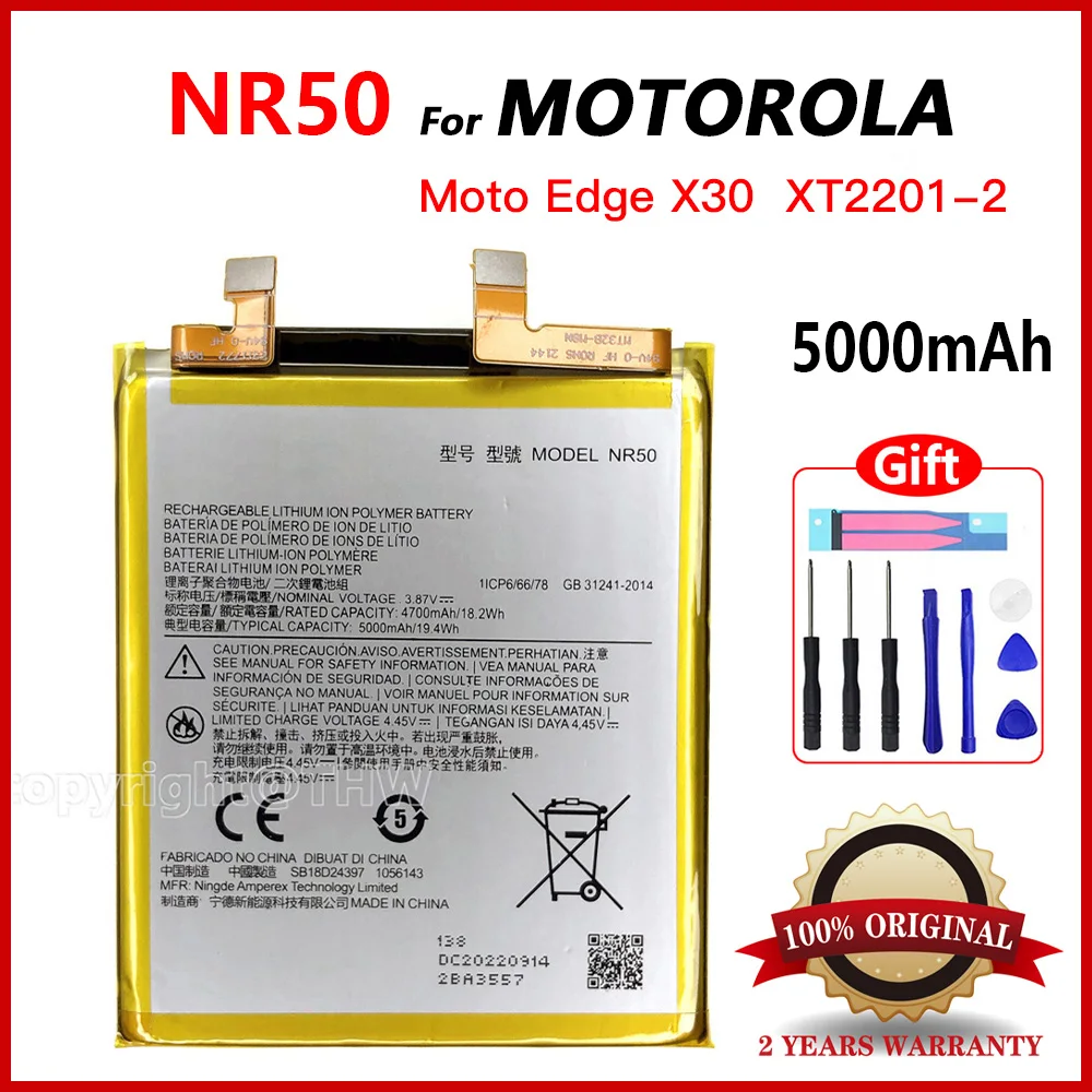 

Genuine NR50 Battery for Motorola Moto Edge X30 X30 5G 2021 XT2201-2 Edge 30 Ultra Original Capacity Replacement Repair Part