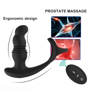 Male Prostate Massage Vibrators Anal Plug Wireless Control Wear Silicone Stimulate Massager Delay Ejaculation Ring Toys for Men 4
