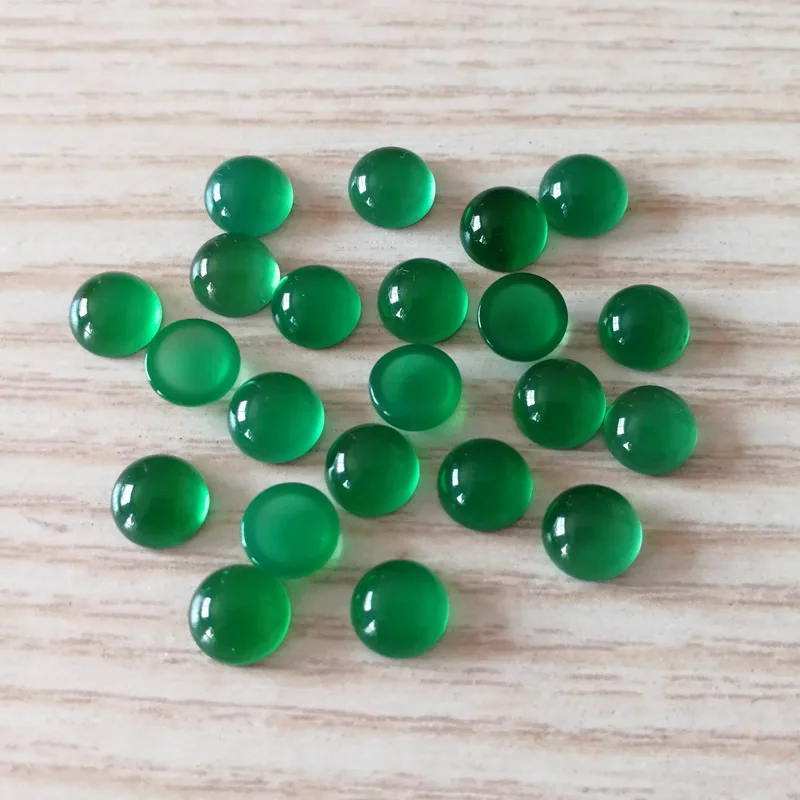 Wholesale 20pcs Green Carnelian Agate Beads 6mm 8mm 10mm 12mm 14mm 16mm Gemstone Cabochon Ring Face For Jewelry making