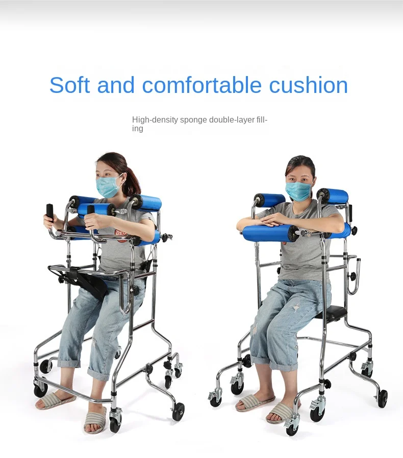 Rehabilitation Stand Equipped With Handbrake And Fitness Chair For Elderly People With Hemiplegia Caused By stroke