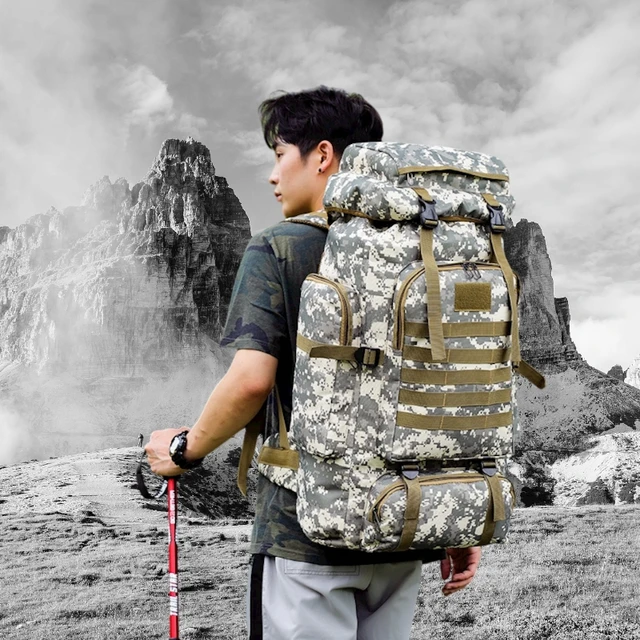 80L 900D Oxford Backpack Large Capacity Outdoor Waterproof Military Tactical Sports Camping Hiking Trekking Fishing Hunting Bag 1