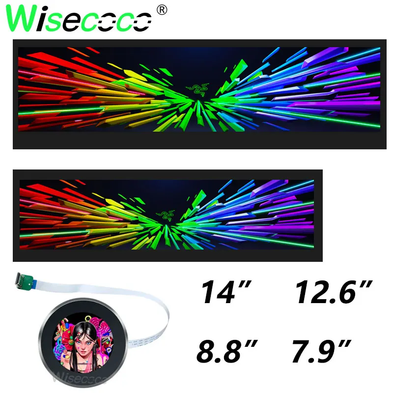 Monitor A Barra Allungata Aida64 Monitor Portatile Ultrawide 14 "12.6" 8.8 "7.9" Per Display Secondario Gpu Cpu Portatile