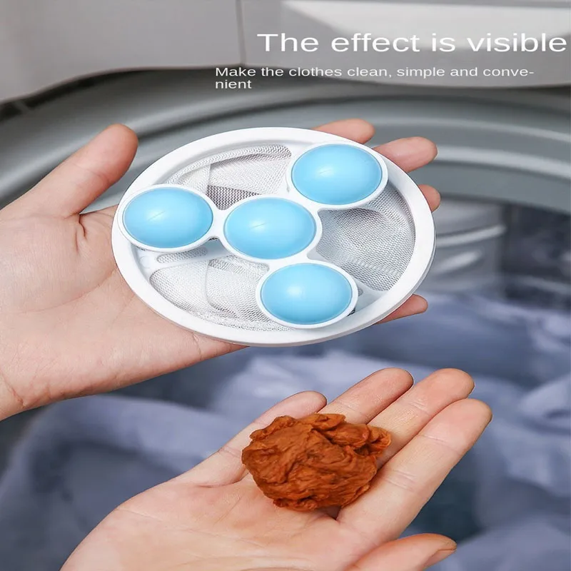 Washing Machine Filter Bag Automatic Wave Dehair Remover Cleaning Ball