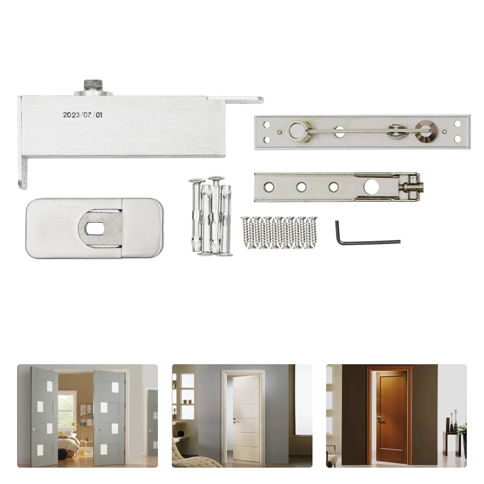 Door Closer Safety Invisible Self Closing Door Hinges Stainless Steel Hidden Pivot Hinge for Home Office Wood & Metal Doors
