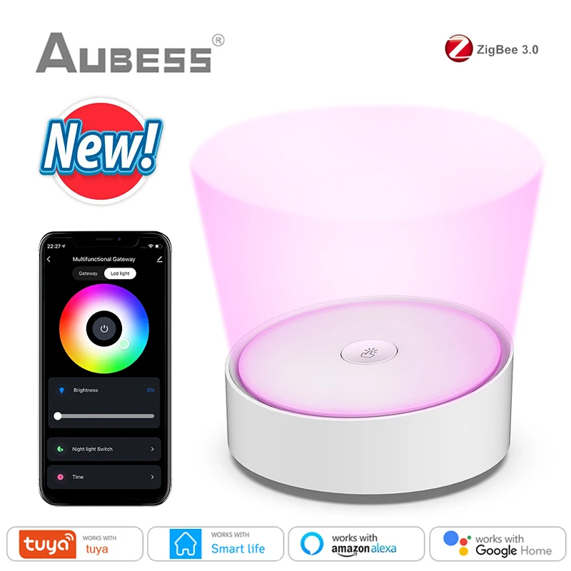 

Tuya ZigBee Smart Gateway Hub WiFi Supply Network ZigBee+Bluetooth Smart Home Bridge Works With Alexa Google Home Smart Life APP