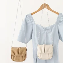 

Korean Fashion Simple Chain Fold Cloud Shoulder Bag for Women 2022 New Female Small Square Messenger Crossbody Bag Purse Handbag