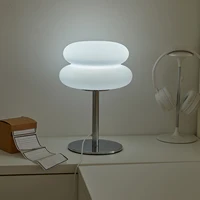 Bedroom bedside lamp creamy style table lamp USB plug tri color dimming living room study atmosphere light 3