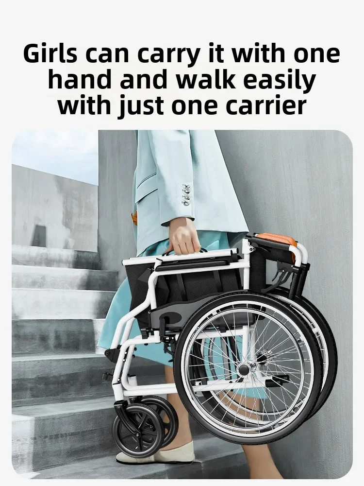 Sedia a rotelle Sedia a rotelle pieghevole leggera Piccola scooter portatile per disabili speciali per anziani - immagine 3