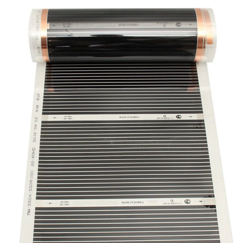 10/20/30/40cm 너비 전기 난방 필름 적외선 Underfloor 호일 온난화 매트 거실 220V 220W 바닥 난방 시스템 부품