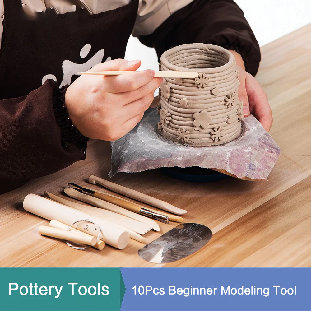 

10 шт., инструменты для керамики для начинающих, инструменты для деревянной глины