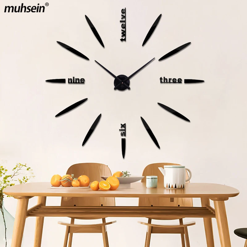 Muhsein Home Decoration Wall Clock 3d DIY Mute Wall Sticker Clocks