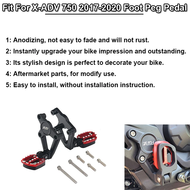 Rear Foot Stand Rearset Footrest For HONDA X-ADV 750 XADV750 Motorcycle Foot Peg Pedal Passenger Rearsets
