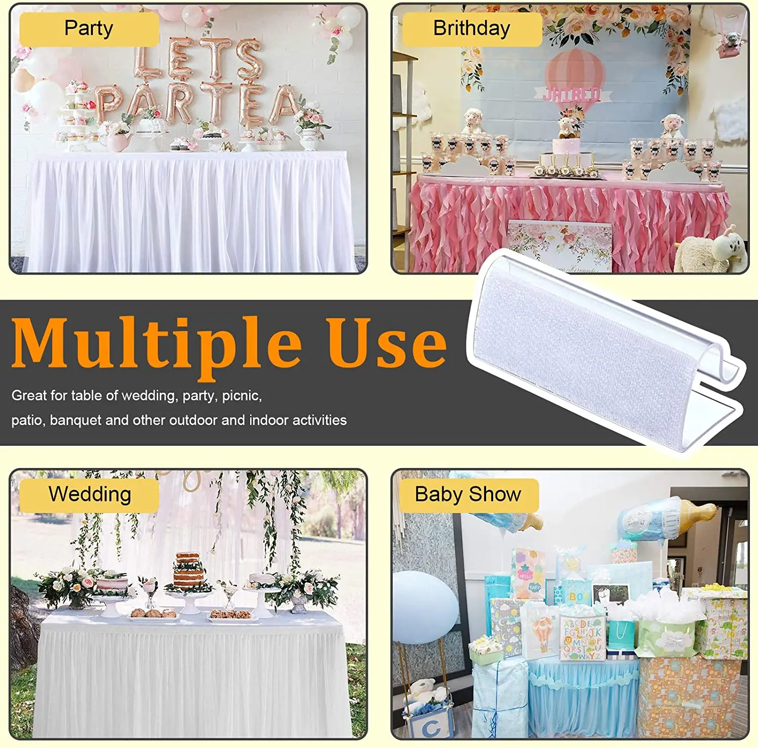 6Pcs 테이블 스커트 클립 테이블 커버 지우기 식탁보 클립 테이블 가장자리 클립 테이블 가장자리 1cm  2.5cm 용 야외 피크닉 연회